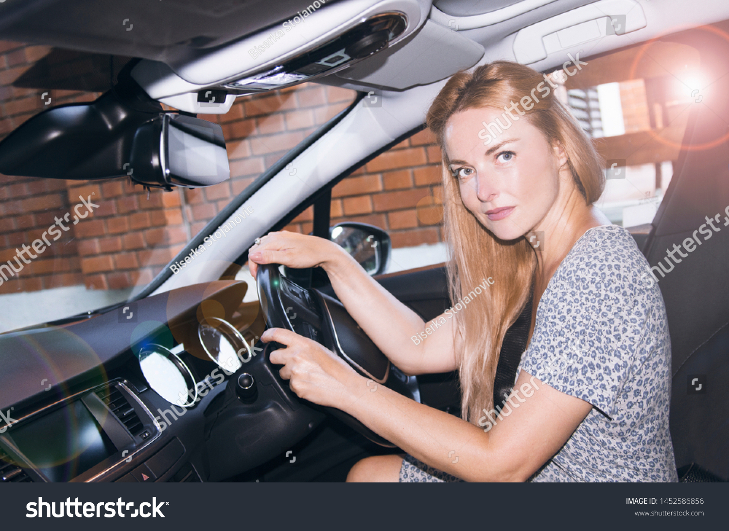 blonde woman driver