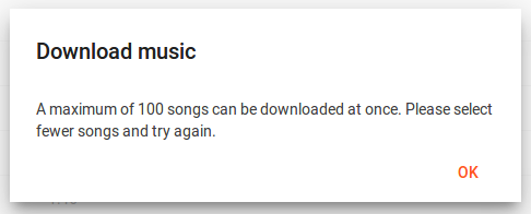 google music web - 100 limit